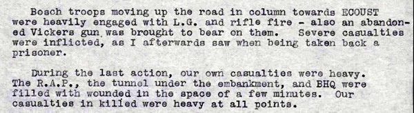 War Diary for North Staffs extract